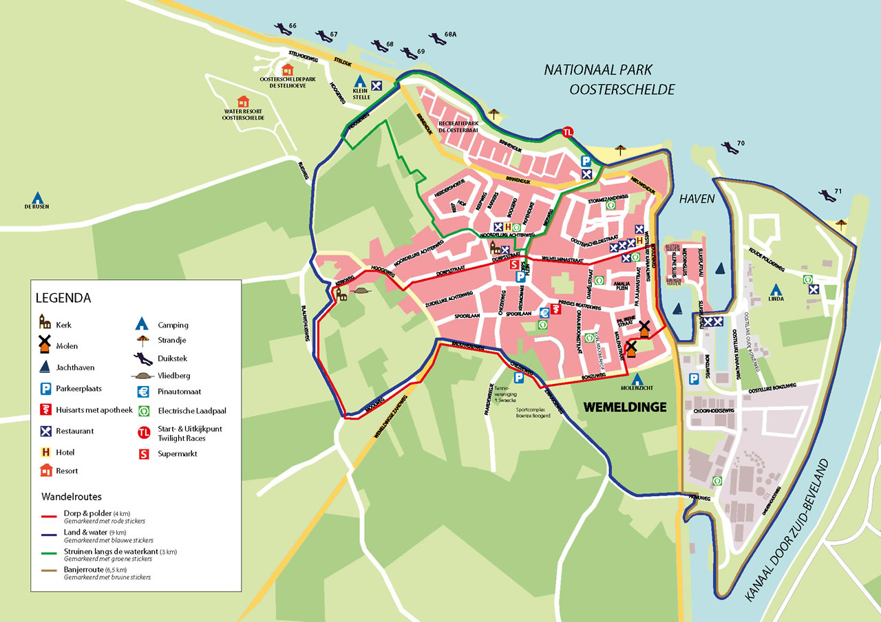 4 wandelroutes Wemeldinge